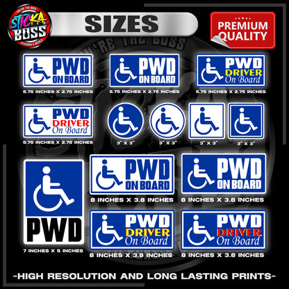 PWD / PERSON WITH DISABILITY 3M REFLECTIVE STICKER | PREMIUM LAMINATED【PREMIUM QUALITY】