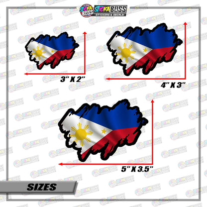 PHILIPPINE FLAG STICKER | VINYL WATERPROOF STICKER |【PRINTED】