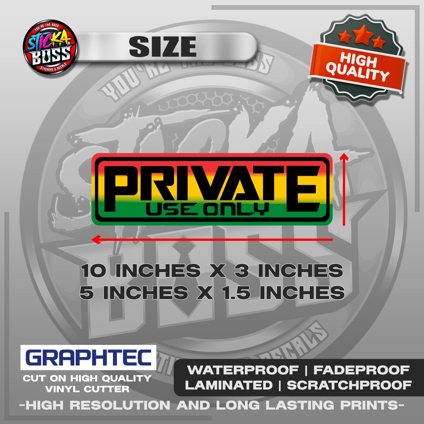 PRIVATE USE ONLY | VINYL WATERPROOF STICKER | PREMIUM LAMINATED【PRINTED】