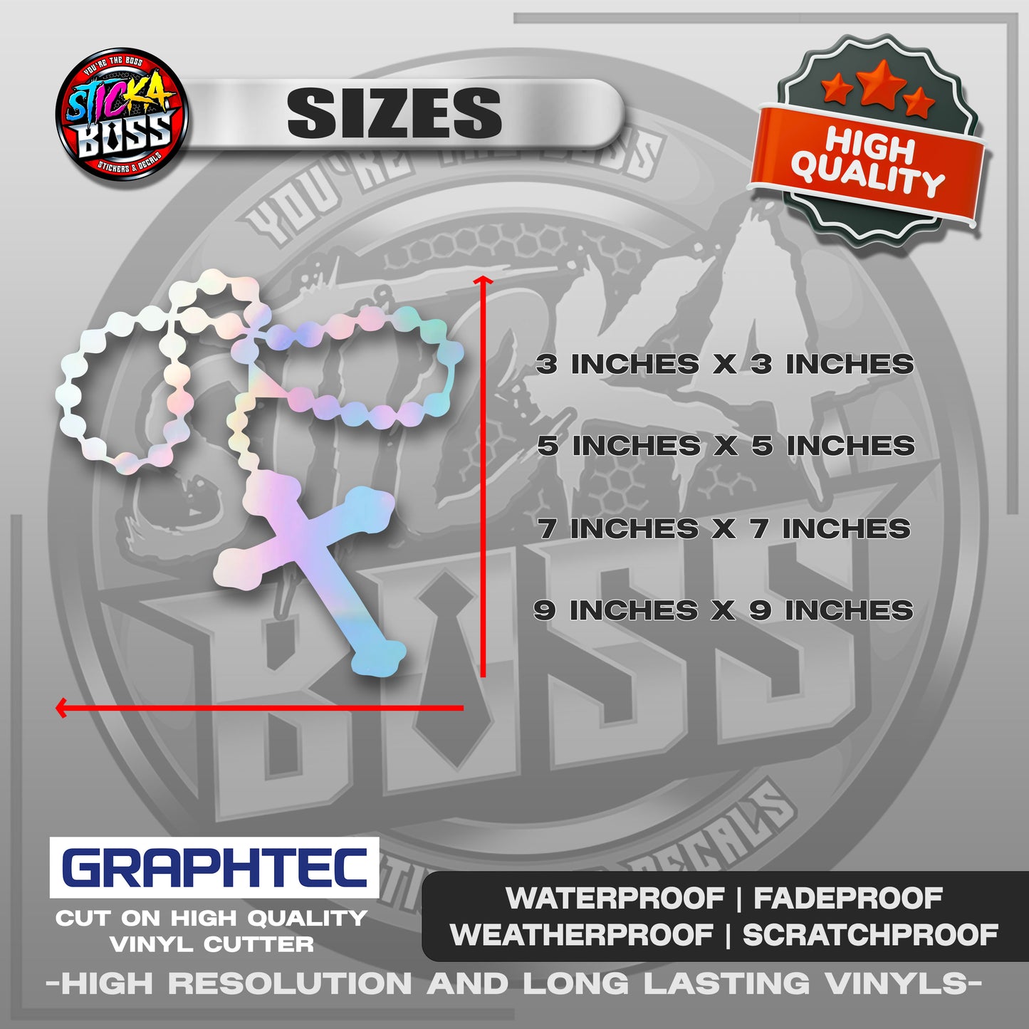 ROSARY | VINYL WATERPROOF CUT-OUT STICKER DECALS【Stickaboss】