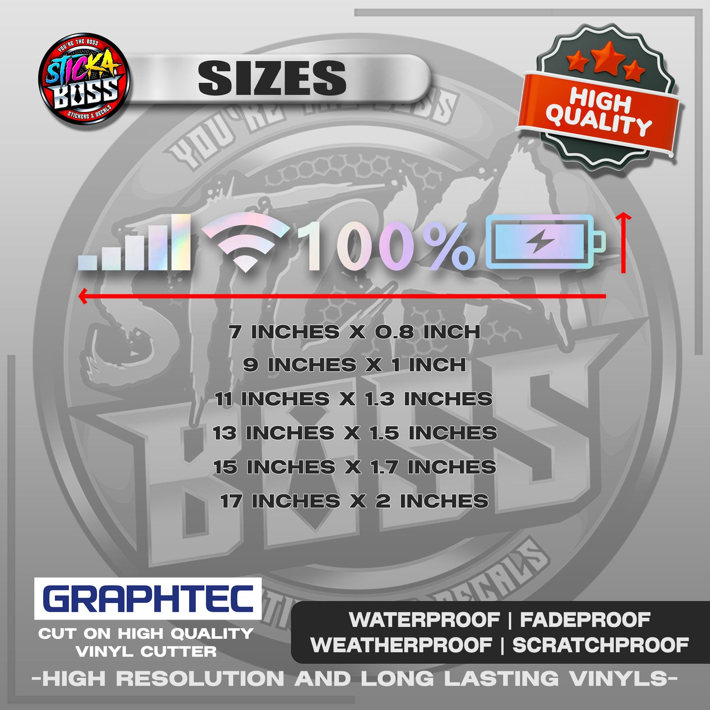 100% WIFI BATTERY SIGNAL LEVEL | VINYL WATERPROOF CUT-OUT STICKER DECALS【Stickaboss】