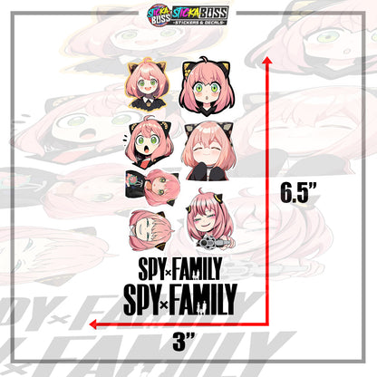 ANYA | STICKER SET (  ANIME VINYL STICKER DECALS )【Stickaboss】