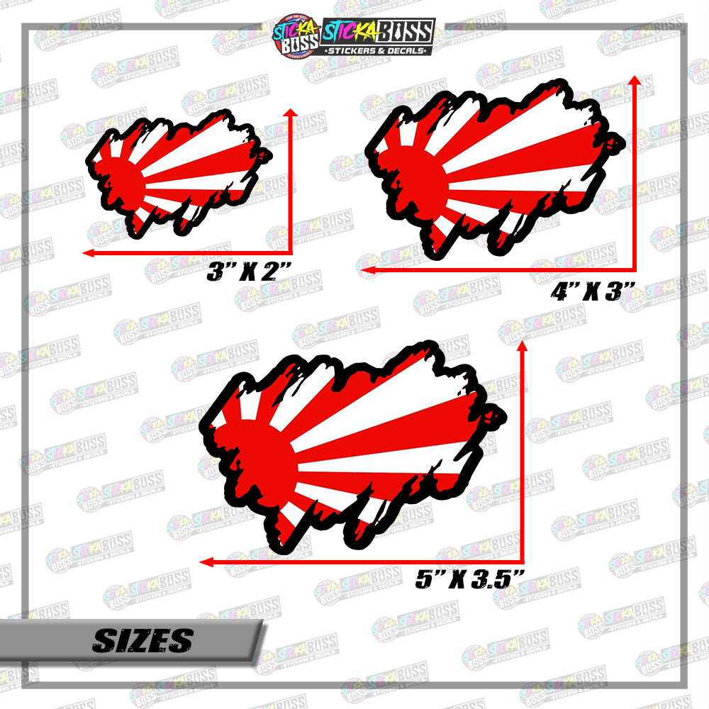 JDM RISING SUN FLAG STICKER | VINYL WATERPROOF STICKER |【PRINTED】