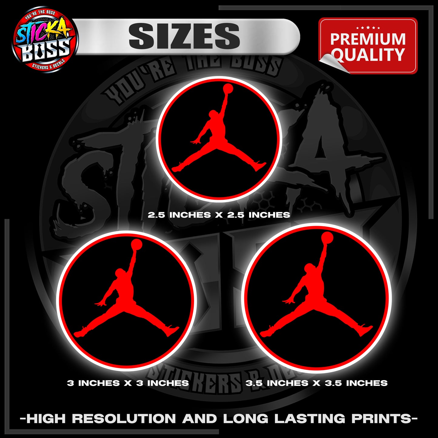 JORDAN LOGO | 3M REFLECTIVE STICKER | PREMIUM LAMINATED【PREMIUM QUALITY】