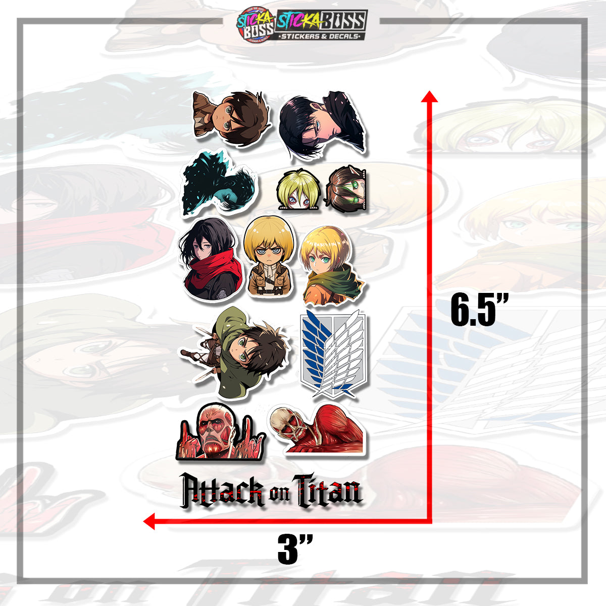 ATTACK ON TITAN | STICKER SET (  ANIME VINYL STICKER DECALS )【Stickaboss】