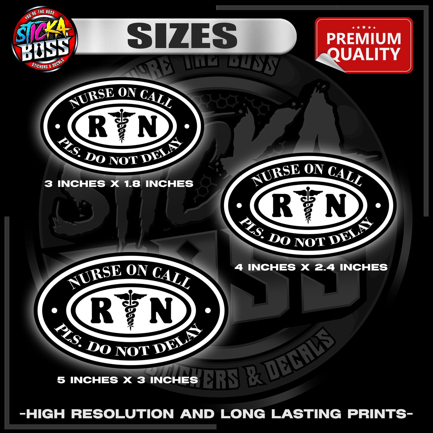 NURSE ON CALL - PLS DO NOT DELAY | 3M REFLECTIVE STICKER | PREMIUM LAMINATED【PREMIUM QUALITY】