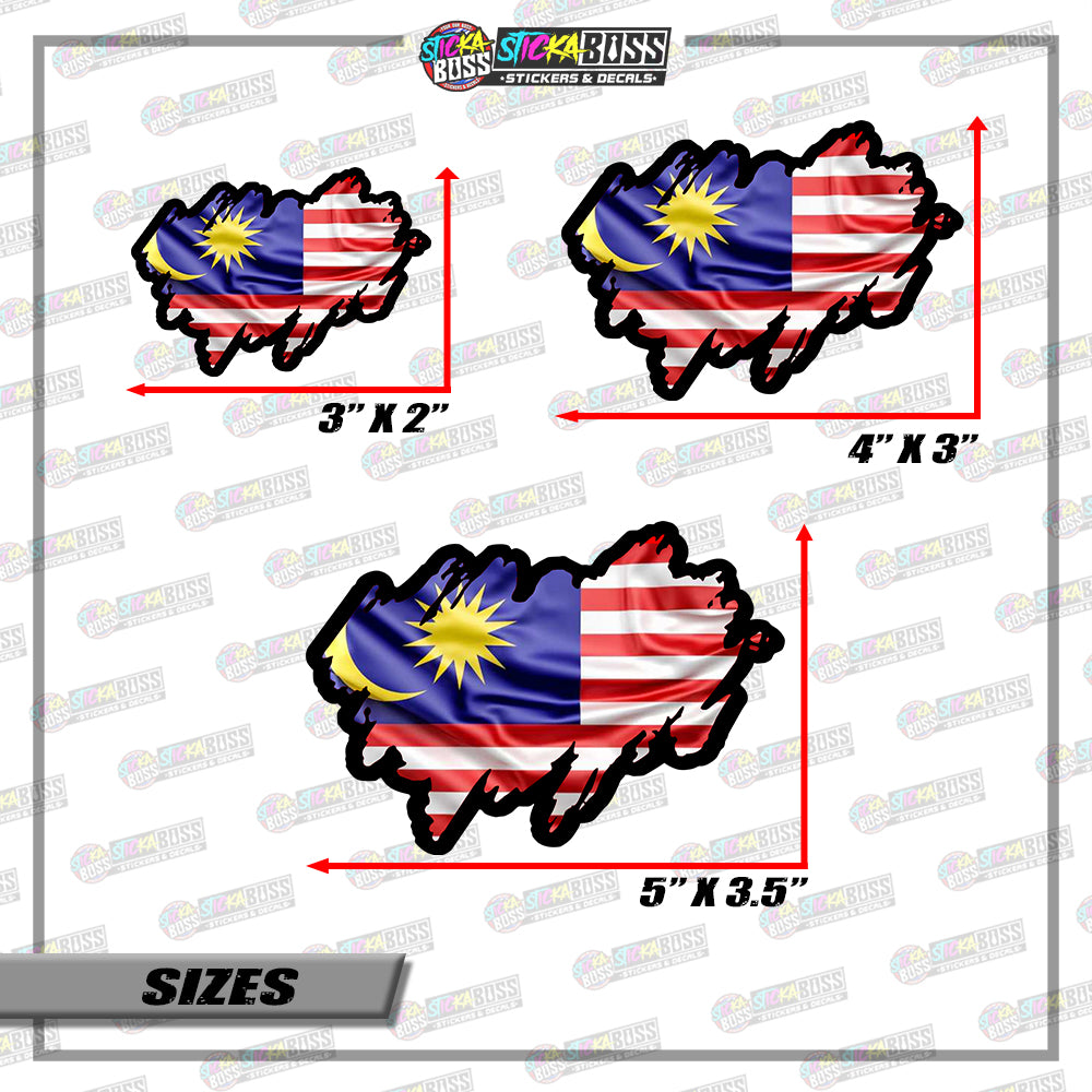 MALAYSIA FLAG STICKER | VINYL WATERPROOF STICKER |【PRINTED】