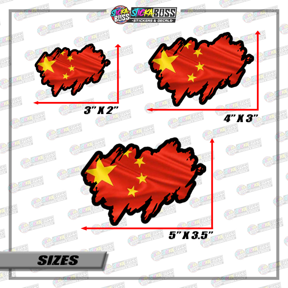 CHINA FLAG STICKER | VINYL WATERPROOF STICKER |【PRINTED】