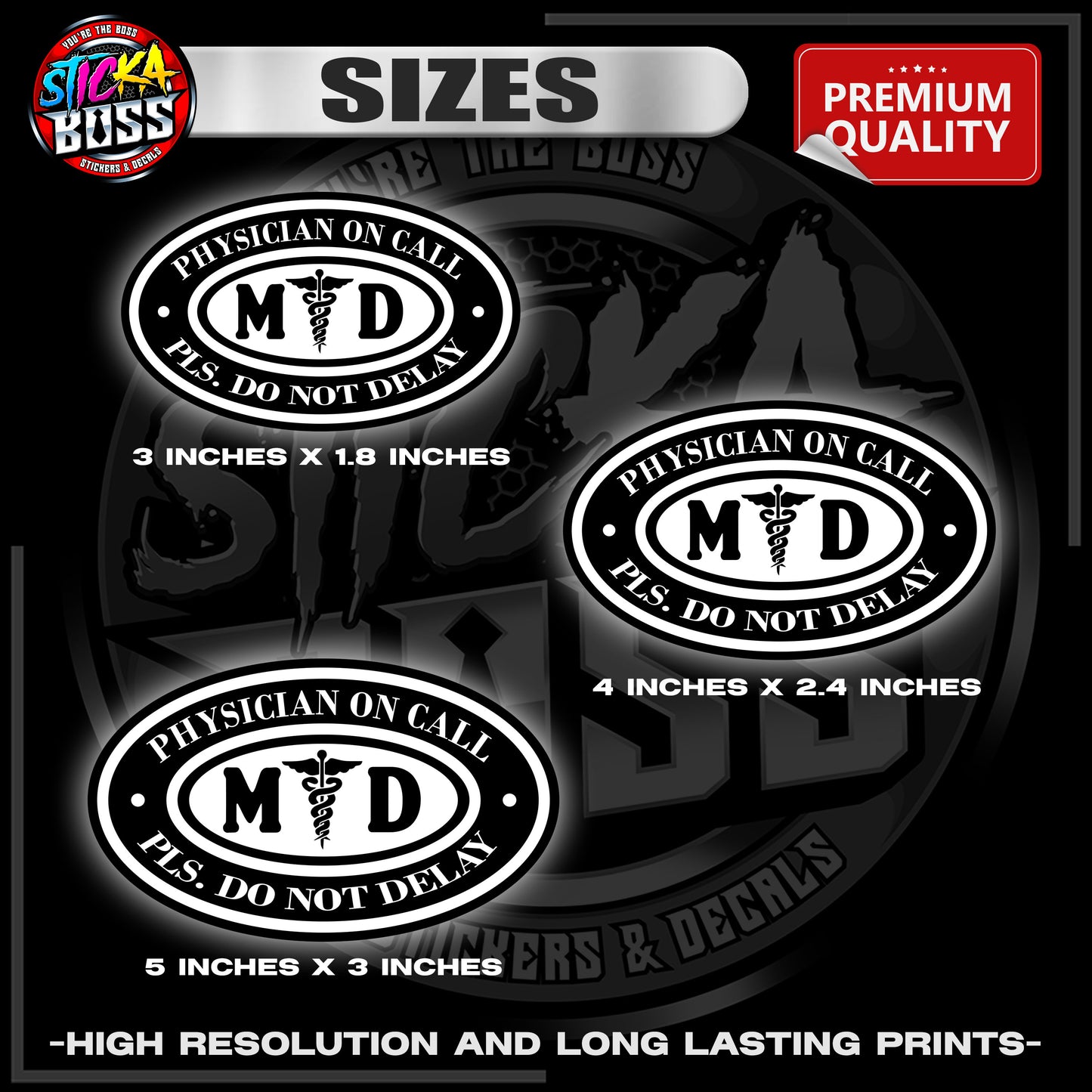 PHYSICIAN ON CALL - PLS DO NOT DELAY | 3M REFLECTIVE STICKER | PREMIUM LAMINATED【PREMIUM QUALITY】