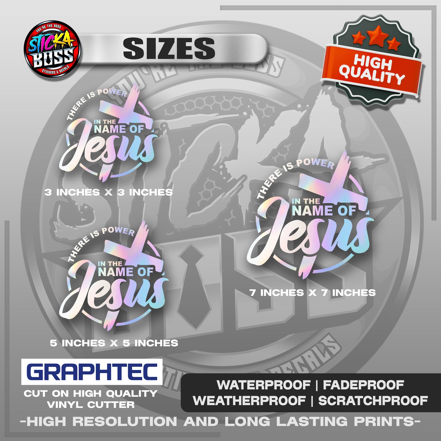 THERE IS POWER IN THE NAME OF JESUS | VINYL WATERPROOF CUT-OUT STICKER DECALS【Stickaboss】