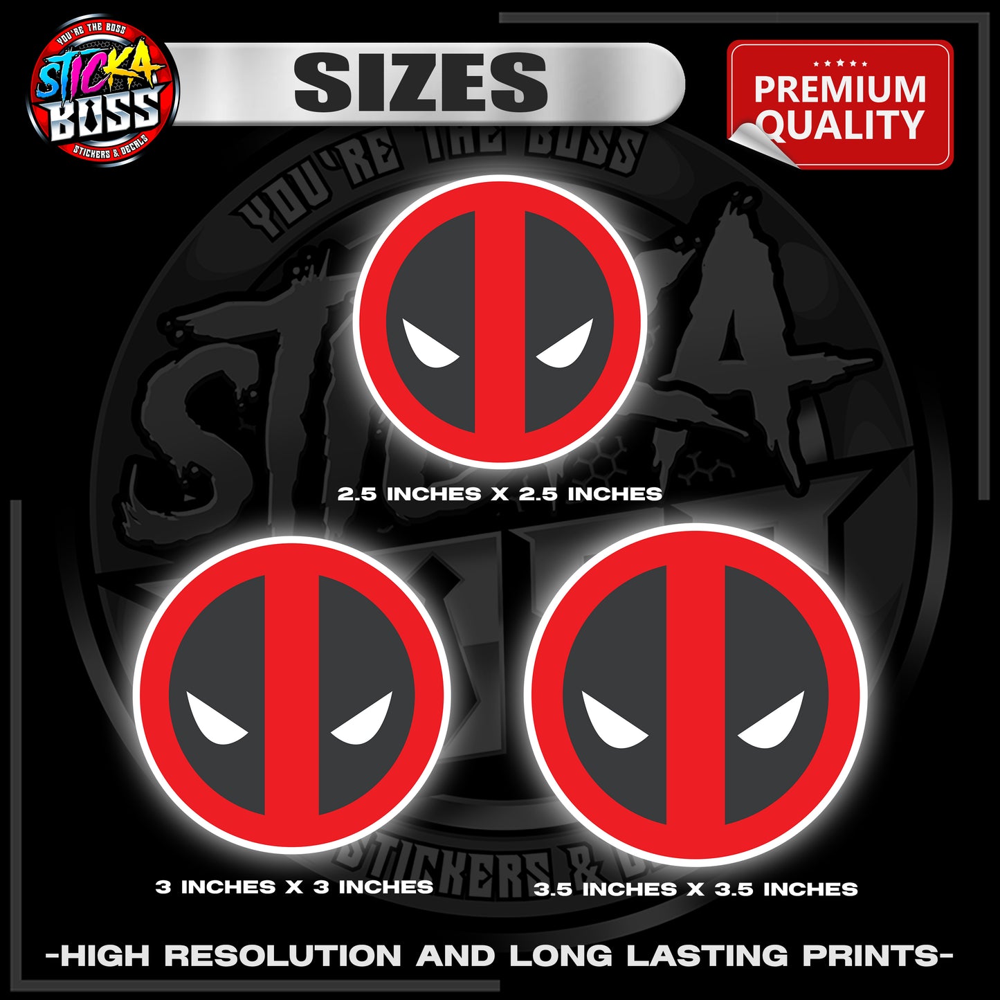 DEADPOOL | 3M REFLECTIVE STICKER | PREMIUM LAMINATED【PREMIUM QUALITY】