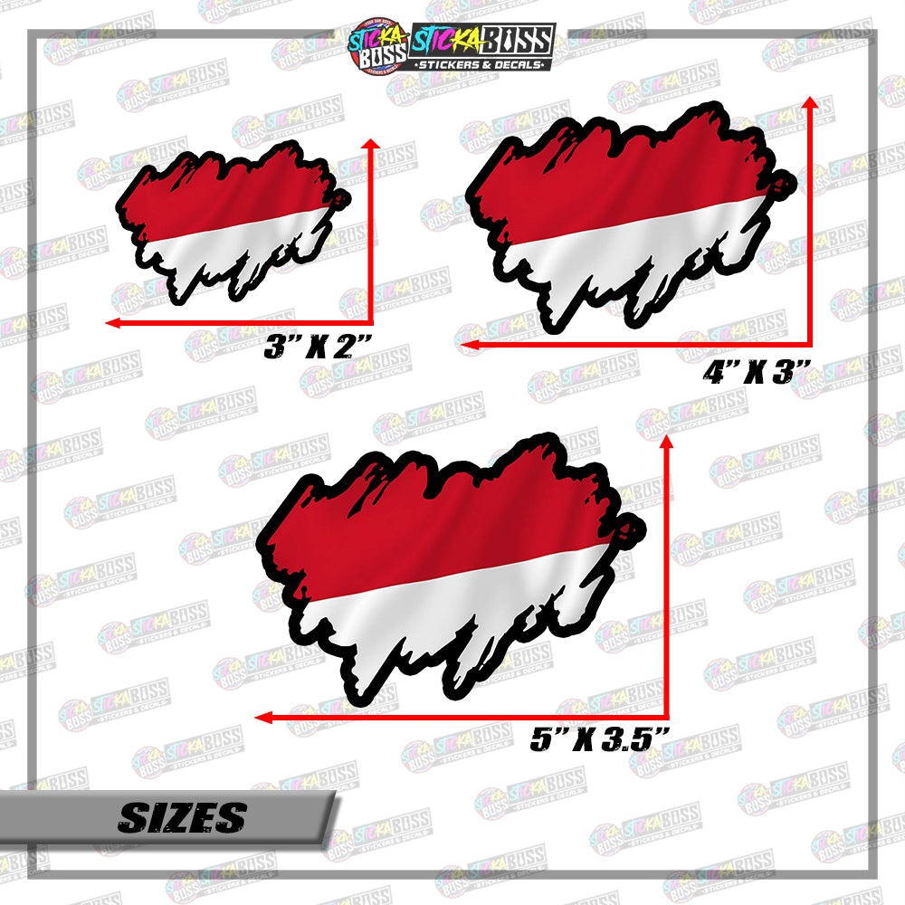 INDONESIA FLAG STICKER | VINYL WATERPROOF STICKER |【PRINTED】