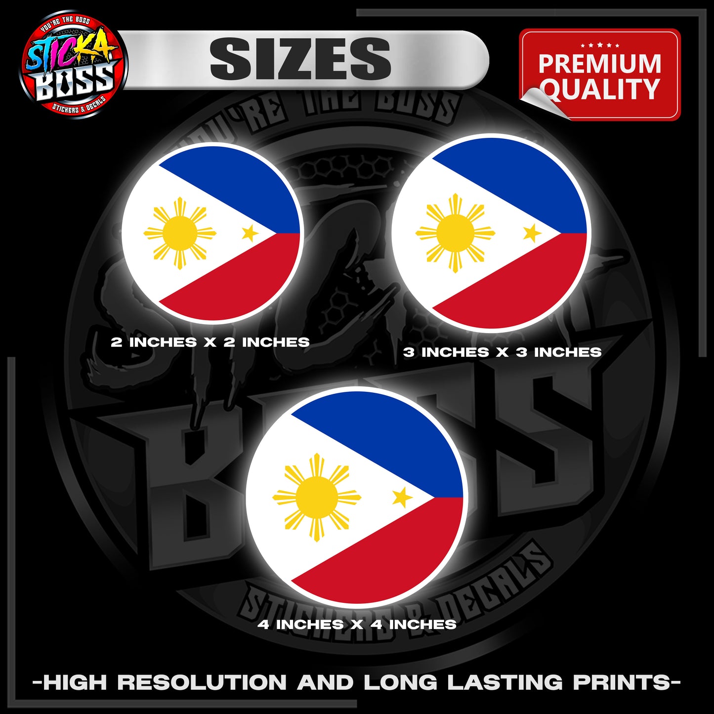 PHILIPPINE FLAG CIRCLE | 3M REFLECTIVE STICKER | PREMIUM LAMINATED【PREMIUM QUALITY】