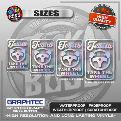JESUS TAKE THE WHEEL | VINYL WATERPROOF CUT-OUT STICKER DECALS【Stickaboss】