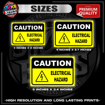 CAUTION - ELECTRICAL HAZARD | 3M REFLECTIVE STICKER | PREMIUM LAMINATED【PREMIUM QUALITY】