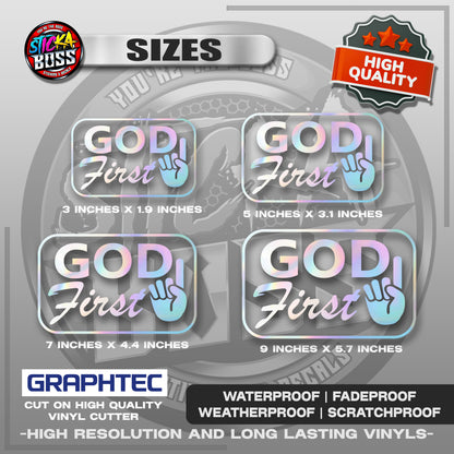 GOD FIRST | VINYL WATERPROOF CUT-OUT STICKER DECALS【Stickaboss】