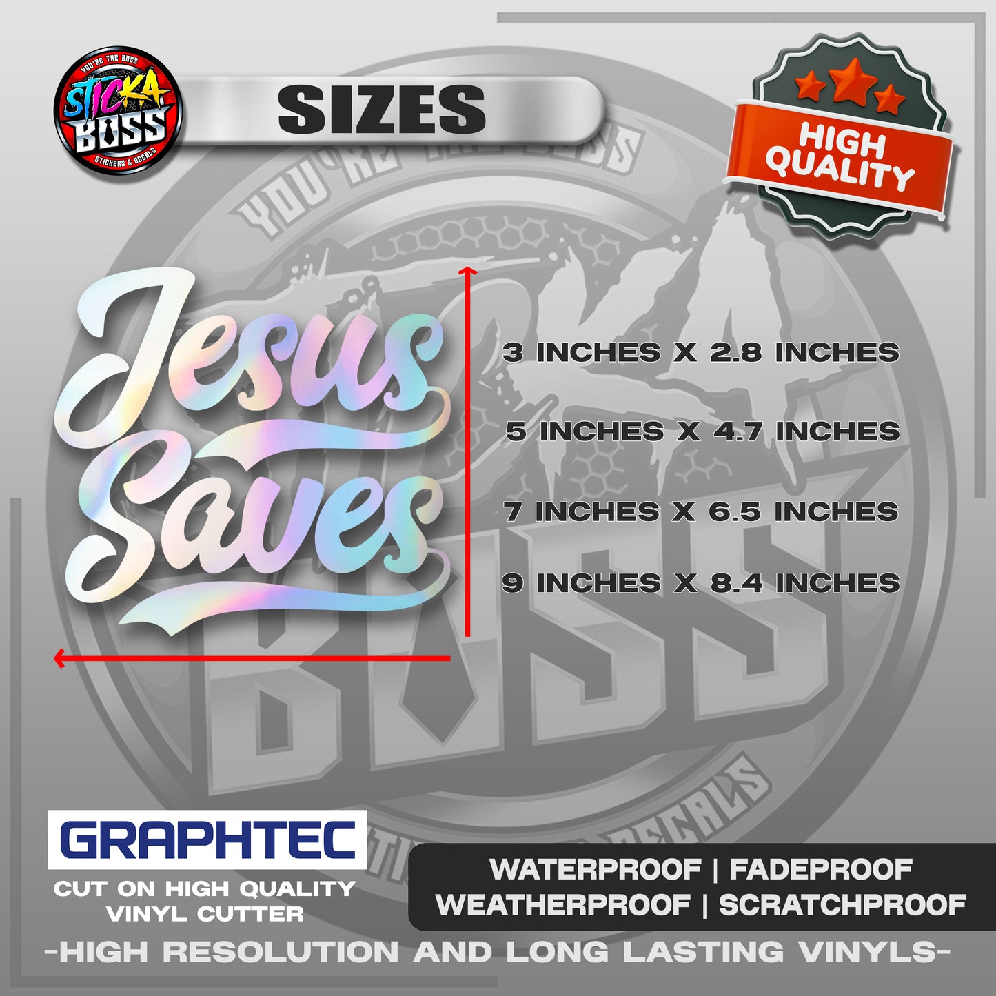 JESUS SAVES | VINYL WATERPROOF CUT-OUT STICKER DECALS【Stickaboss】