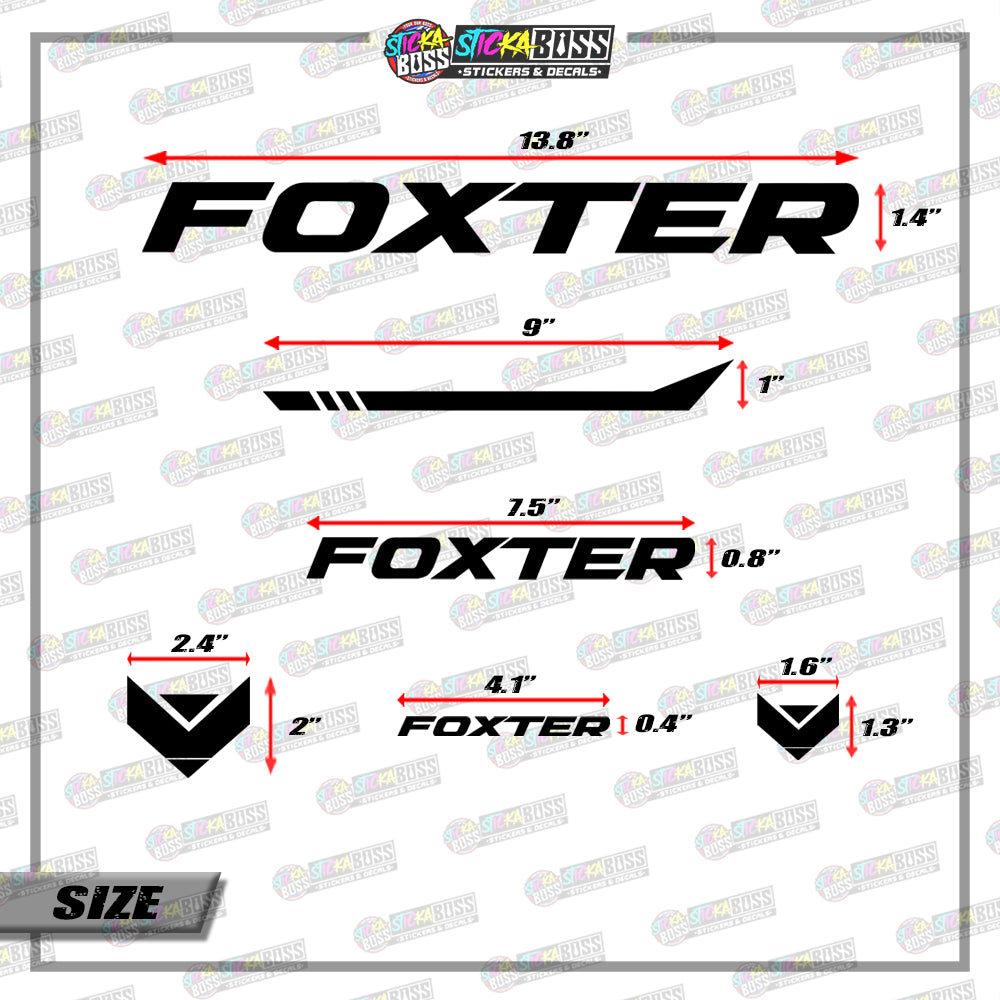 FOXTER BIKE DECALS ( VINYL CUT-OUT STICKER DECALS )【Stickaboss】