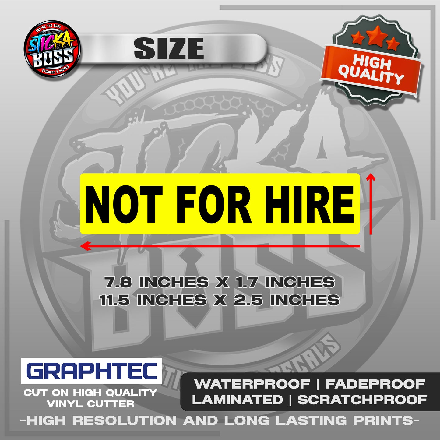 NOT FOR HIRE, FAMILY USE ETC. | VINYL WATERPROOF STICKER | PREMIUM LAMINATED【PRINTED】