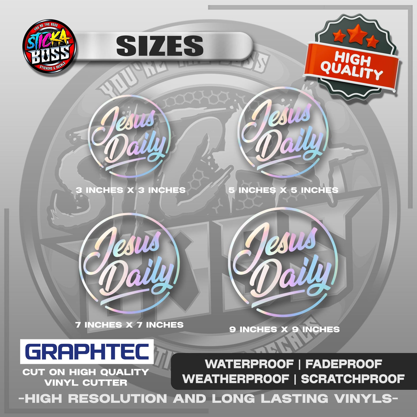 JESUS DAILY | VINYL WATERPROOF CUT-OUT STICKER DECALS【Stickaboss】
