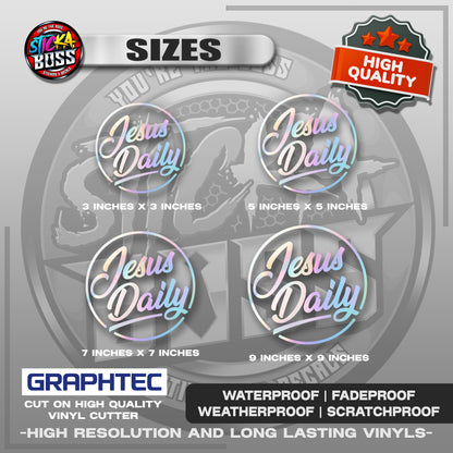 JESUS DAILY | VINYL WATERPROOF CUT-OUT STICKER DECALS【Stickaboss】