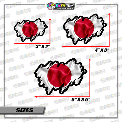 JAPAN FLAG STICKER | VINYL WATERPROOF STICKER |【PRINTED】