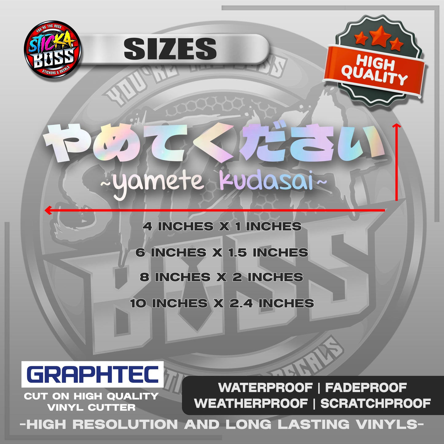 YAMETE KUDASAI | VINYL WATERPROOF CUT-OUT STICKER DECALS【Stickaboss】