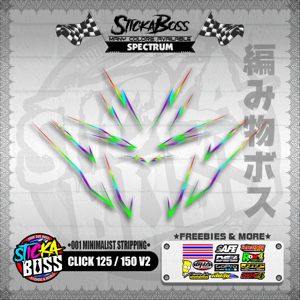 CLICK 125 / 150 V2 DECALS ( 001 MINIMALIST STRIPPING )【WITH FREEBIES】