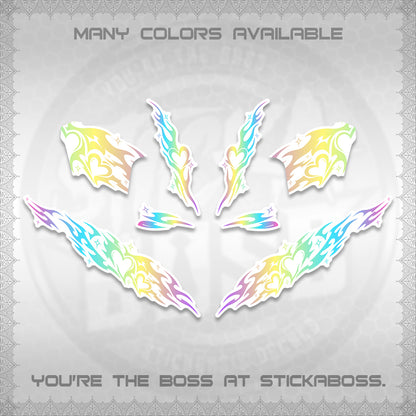 CLICK 125 V2 FOR WHITE DECALS (2026 STRIPING HEART DESIGN) STICKER KITS BY STICKABOSS