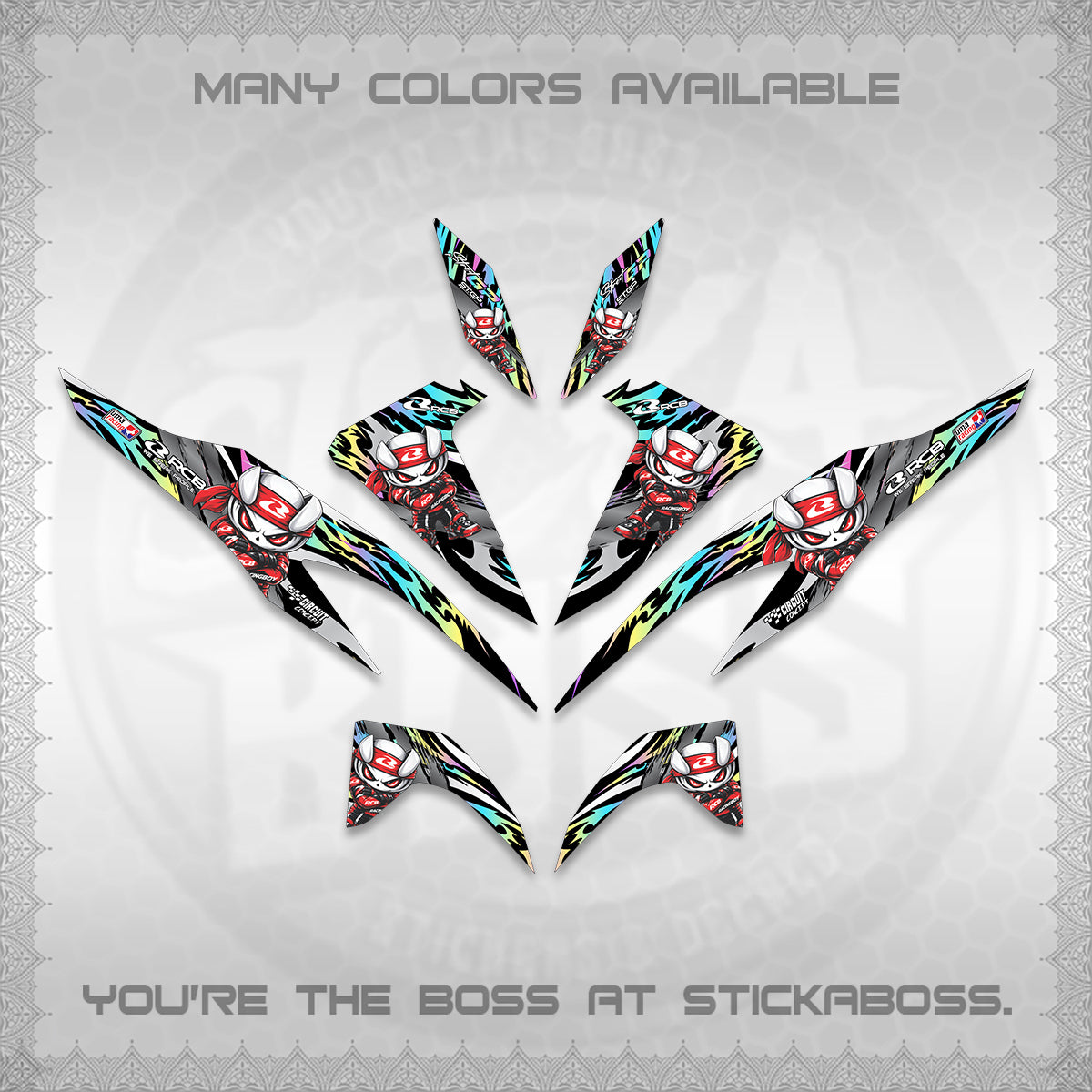 CLICK 125 V2 DECALS (2026 NEW RCB 2.0 DESIGN) STICKER KITS BY STICKABOSS