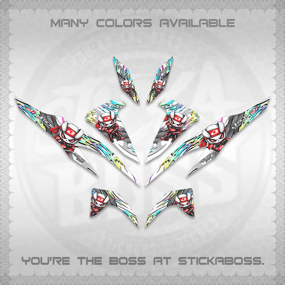 CLICK 125 V2 FOR WHITE DECALS (2026 NEW RCB 2.0 DESIGN) STICKER KITS BY STICKABOSS