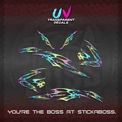 CLICK 125 V3 VARIO UV TRANSPARENT DECALS (2026 T1 LIGHTNING DESIGN) STICKER KITS BY STICKABOSS