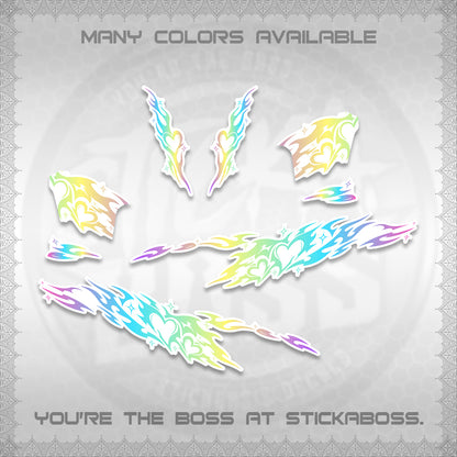 CLICK 125 V2 FOR WHITE DECALS (2026 TRIBAL HEART DESIGN) STICKER KITS BY STICKABOSS