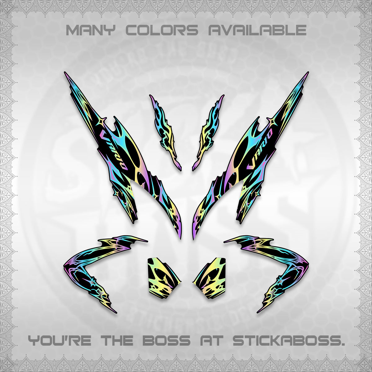 CLICK 125 V2 VARIO DECALS (2026 TRIBAL LIGHTNING DESIGN) STICKER KITS BY STICKABOSS