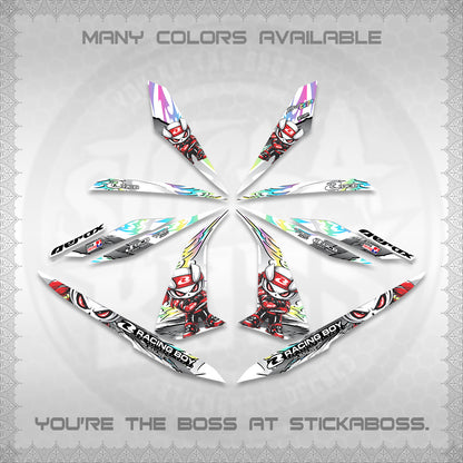 AEROX 155 V1 FOR WHITE DECALS (2026 NEW RCB 2.0 DESIGN) STICKER KITS BY STICKABOSS
