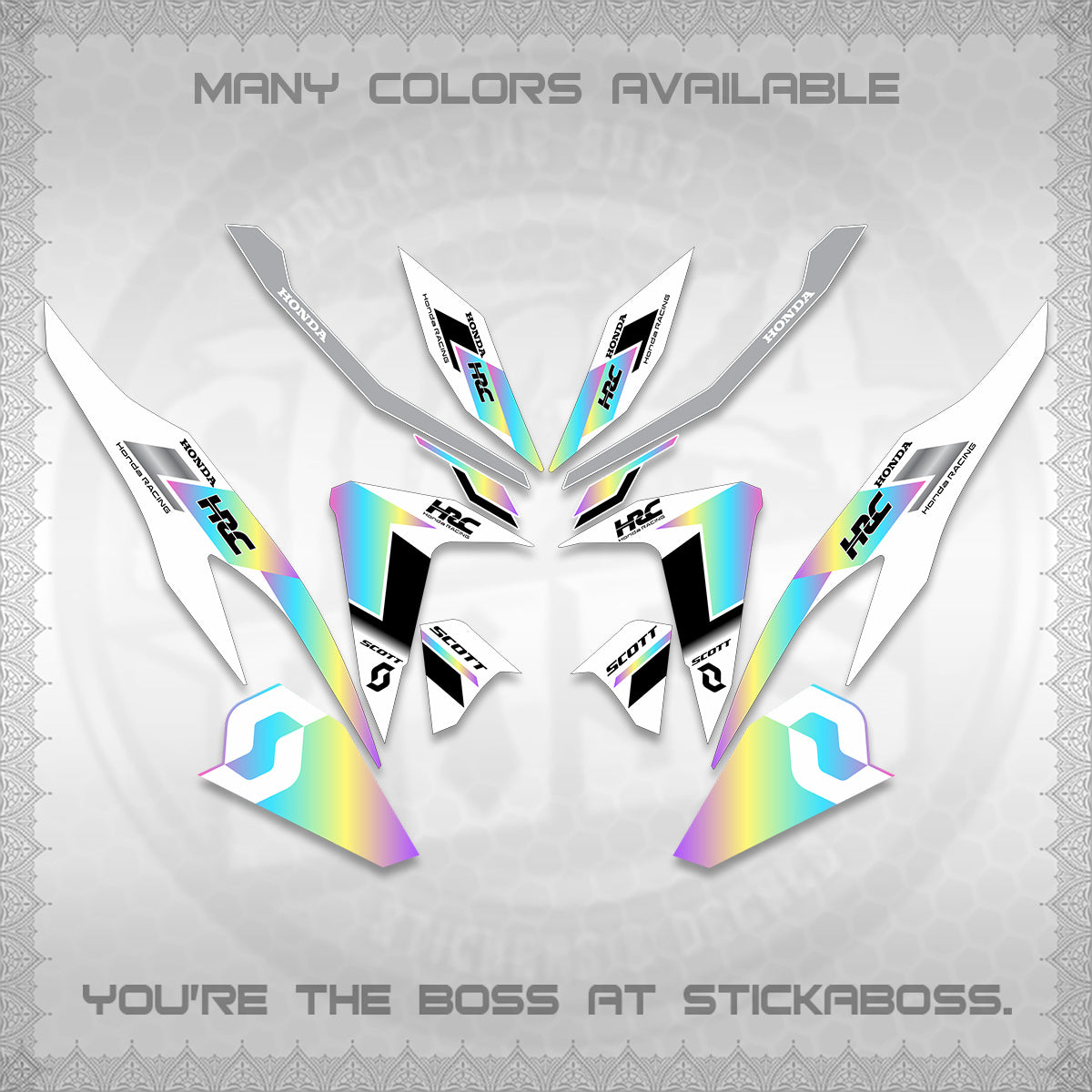 CLICK V2 FOR WHITE DECALS (SCOTTxHRC DESIGN) STICKER KITS By STICKABOSS