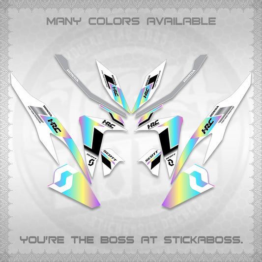 CLICK V2 FOR WHITE DECALS (SCOTTxHRC DESIGN) STICKER KITS By STICKABOSS