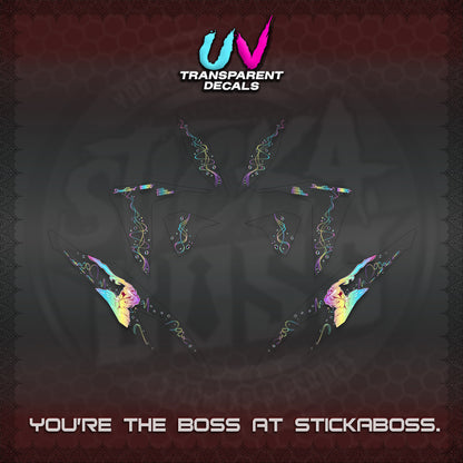 CLICK V2 UV TRANSPARENT DECALS (2026 2F2F SWIRL DESIGN) STICKER KITS BY STICKABOSS