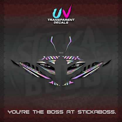 CLICK 125 V4 VARIO UV TRANSPARENT DECALS (2026 VR0007 DESIGN) STICKER KITS By STICKABOSS