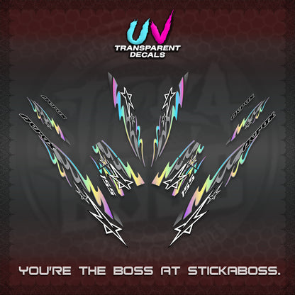 AEROX V2 INDO UV TRANSPARENT DECALS (2026 STAR 0001 MOTIF) STICKER KITS By STICKABOSS