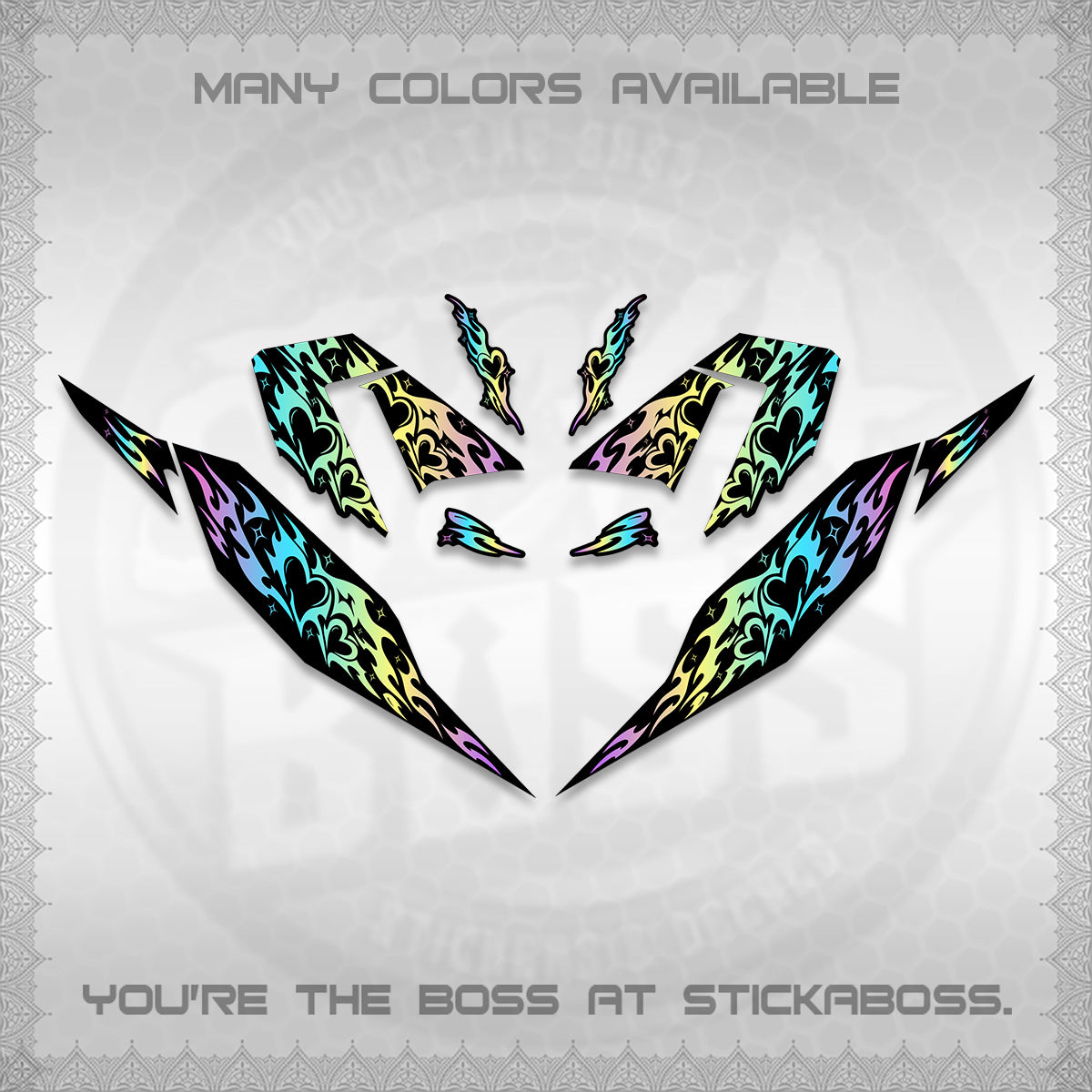 CLICK 125 V4 DECALS (2026 TRIBAL HEART DESIGN) STICKER KITS BY STICKABOSS