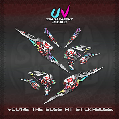 BEAT FI V3 UV TRANSPARENT DECALS (2026 NEW RCB 2.0 DESIGN) STICKER KITS BY STICKABOSS