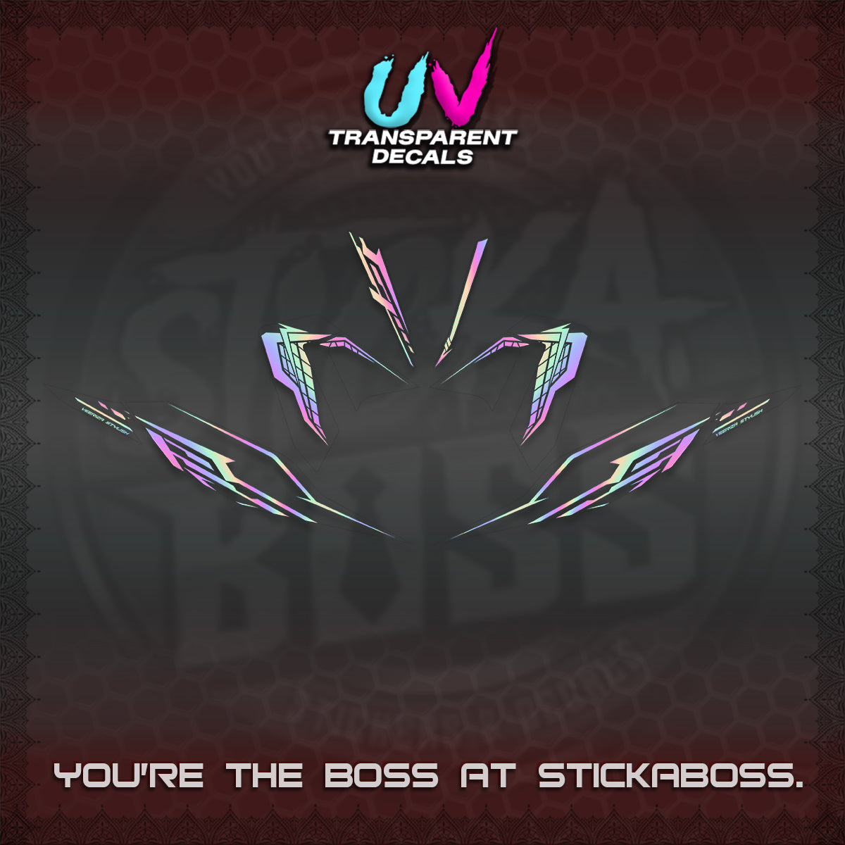CLICK 125 V4 UV TRANSPARENT DECALS (2026 VEERIZA STYLISH DESIGN) STICKER DECALS By STICKABOSS