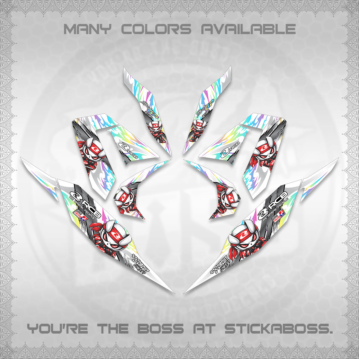 CLICK 125 V4 FOR WHITE DECALS (2026 NEW RCB 2.0 DESIGN) STICKER KITS BY STICKABOSS