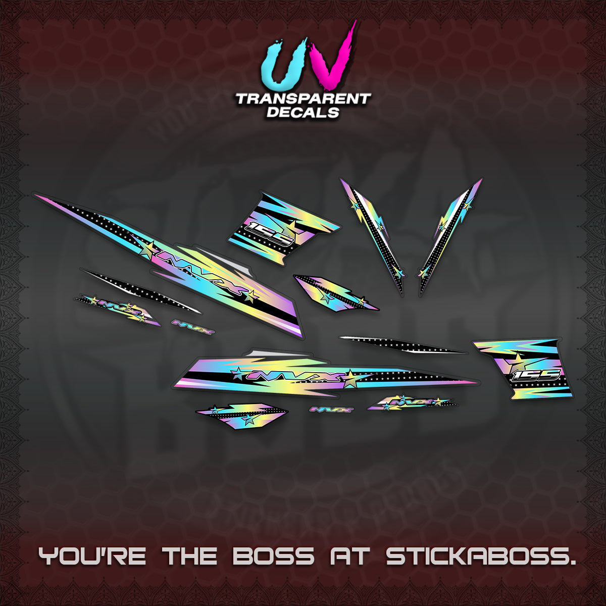 AEROX V2 UV TRANSPARENT DECALS (2026 INDO STAR 001) STICKER KITS BY STICKABOSS