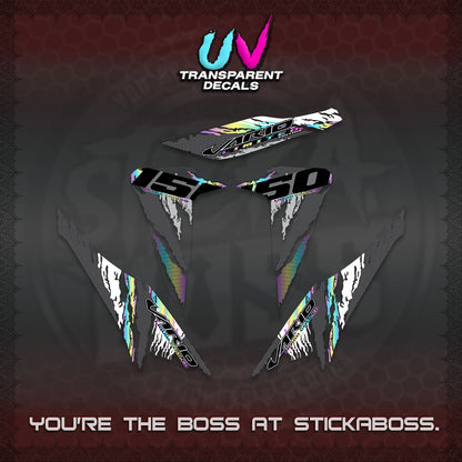 CLICK 150 V2 VARIO UV TRANSPARENT DECALS (2022 SPECIAL SPLASH DESIGN) STICKER KITS BY STICKABOSS