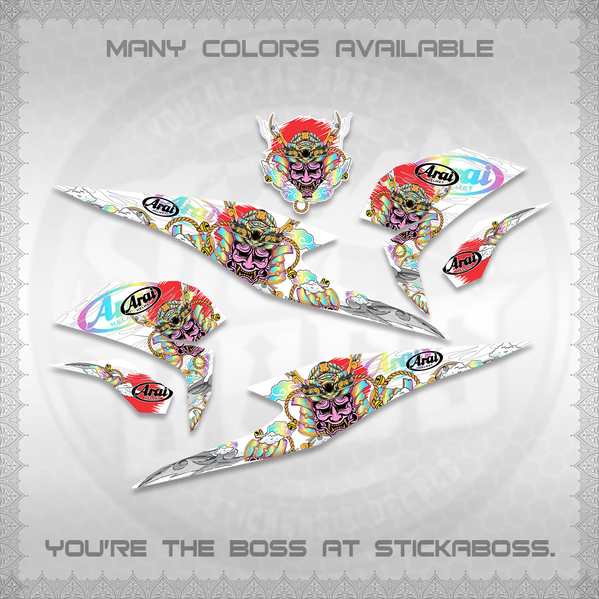 BEAT FI INDO FOR WHITE DECALS (2026 NEW SAMURAI MOTIF) STICKER KITS BY STICKABOSS