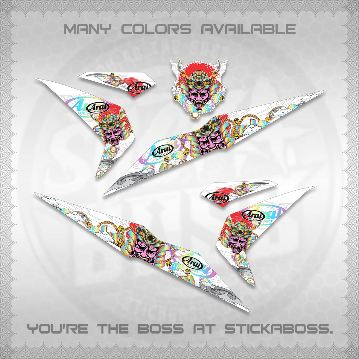 BEAT FI V2 INDO FOR WHITE DECALS (2026 NEW SAMURAI MOTIF) STICKER KITS BY STICKABOSS