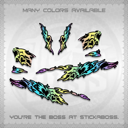 CLICK 125 V2 DECALS (2026 TRIBAL HEART DESIGN) STICKER KITS BY STICKABOSS