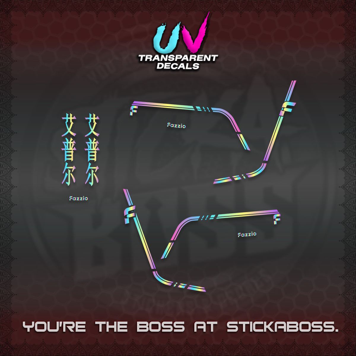 FAZZIO UV TRANSPARENT DECALS (2026 JAPAN LINES) STICKER KITS BY STICKABOSS